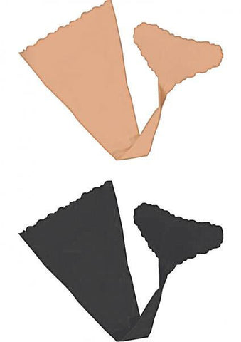 Hush Strapless Panties Nude&amp;#44; Black S/M 2 Pack