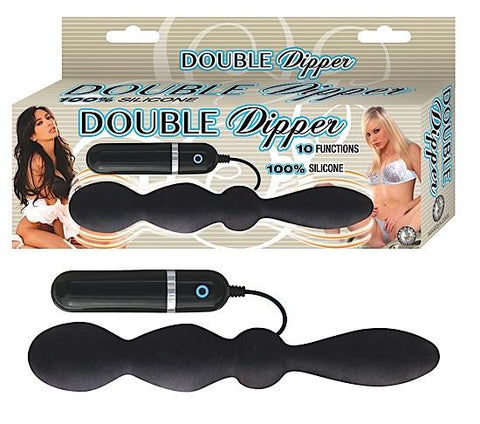 Double Dipper Vibrating Dong Black