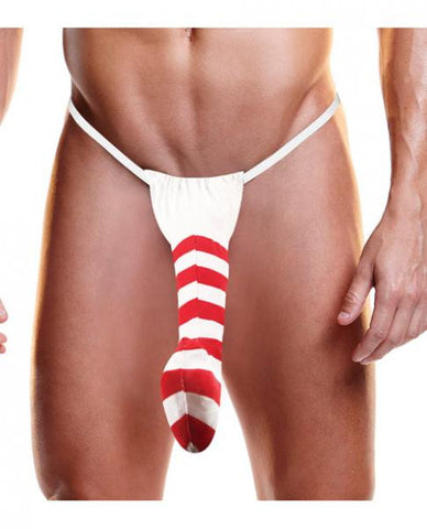 Candy Cane Thong For Men O/S