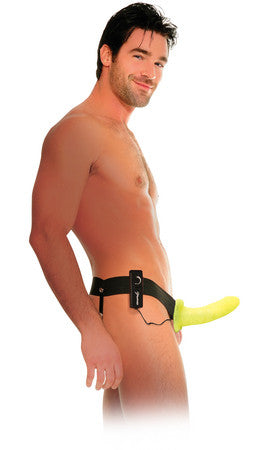 6&quot; Vibrating Hollow Strap-On - Glow in the Dark