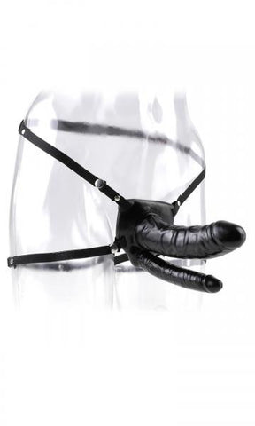 Fetish Fantasy Series 6&quot; Double Penetrator Hollow Strap On - Black