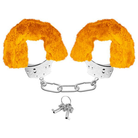 Neon Furry Cuffs Orange Handcuffs