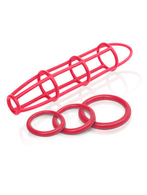 Silicone Cage and Ring Set - Red