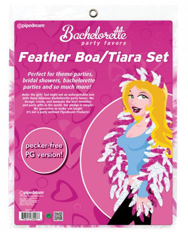 Bachelorette Party Favors Feather Boa &amp; Tiara Set