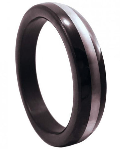 Stainless Steel Black Ring Chrome Band 1.875&quot;