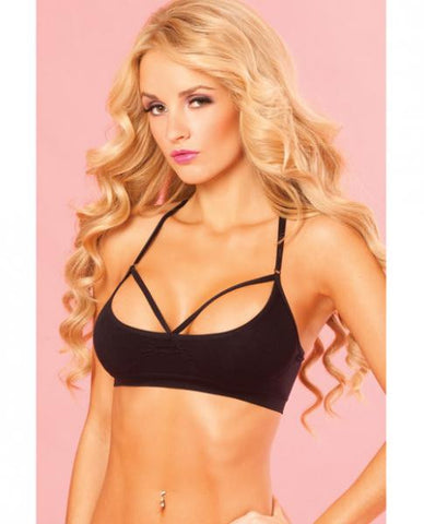 Pink Lipstick Sweat Adjustable Seamless Bra Offers Firm Support &amp; Moisture Wicking Black M/l