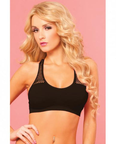 Pink Lipstick Sweat Sporty Breathable Mesh Offers Cooling Support W/removable Pads Black S/m