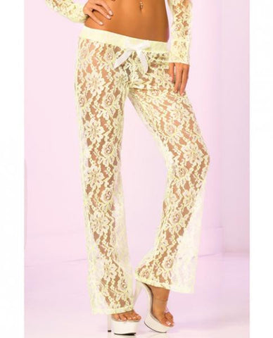 Loungwear Lace Lounge Pants - Green Small