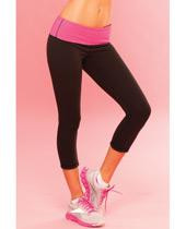 Pink Lipstick Sweat Thick Reversible Yoga Pant W/secret Pocket - Black Lg