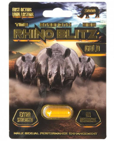 Rhino Blitz Gold Male Sexual Enhancer 1 Capsule