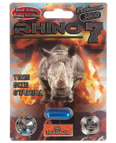 Rhino 7 Platinum 3000 1 Capsule Pack