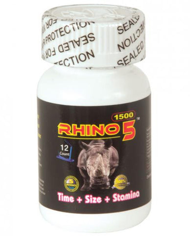 Rhino 5 12 Count Bottle Male Sexual Enhancer