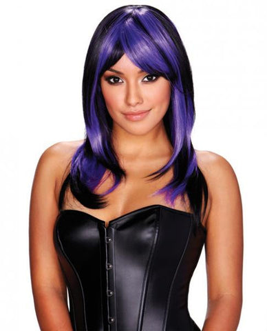 Brianna Wig Purple with Black