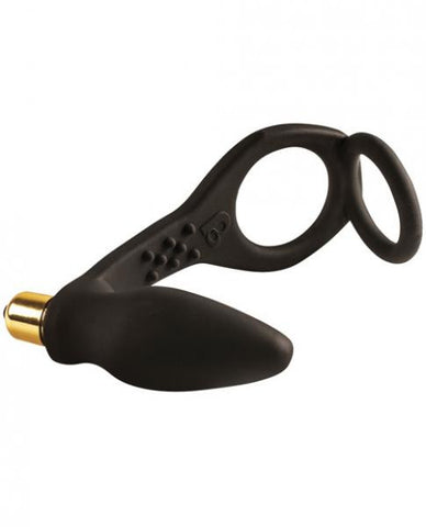 Zen Black C Ring W/Vibrating Prostrate Probe