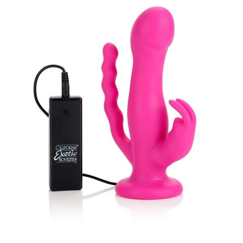 10-Function Silicone Triple Riders - Pink