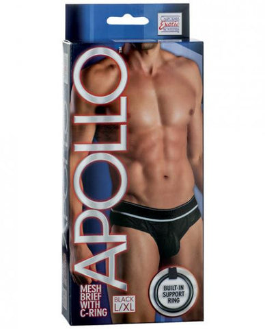 Apollo Mesh Brief with C-Ring Black L/XL