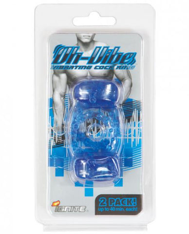 Oh Vibe Vibrating Cock Ring-  2 Pack - Blue
