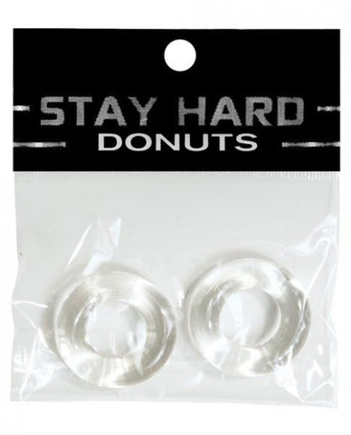Thick Power Stretch Donut Cock Ring - 2 Pack - Clear