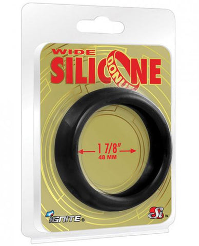 Wide 1.88&quot; Silicone Donut Black Ring