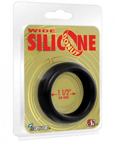 Wide 1.5&quot; Silicone Donut Black
