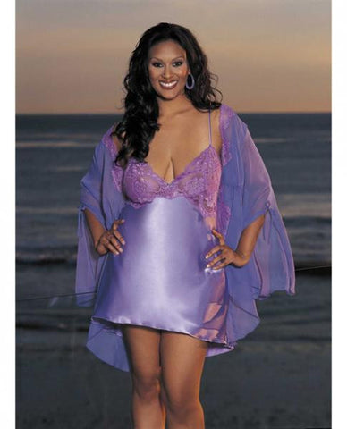 Charmeuse Lace Chemise Fall Violet 2X