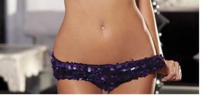 All Over Sequin Booty Shorts Purple S/M