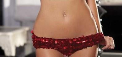 All Over Sequin Booty Shorts Red M/L