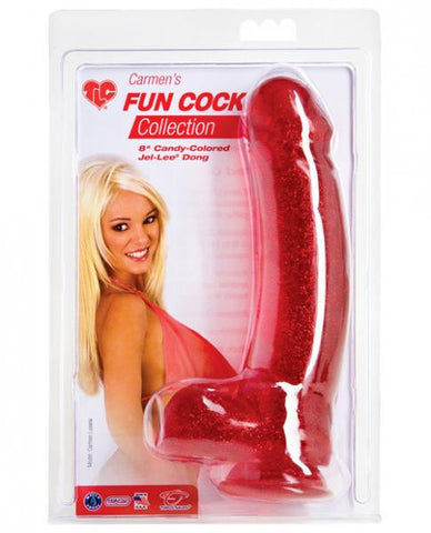 Tlc Carmen&#039;s 8&quot; Funcock Collection - Red Glitter Jel-lee