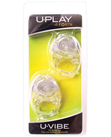 Uvibe U Play Cock Ring - Clear Pack Of 2