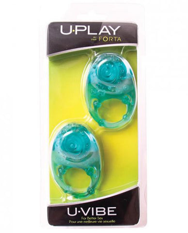 Uvibe U Play Vibrating Rings - Aqua Pack Of 2