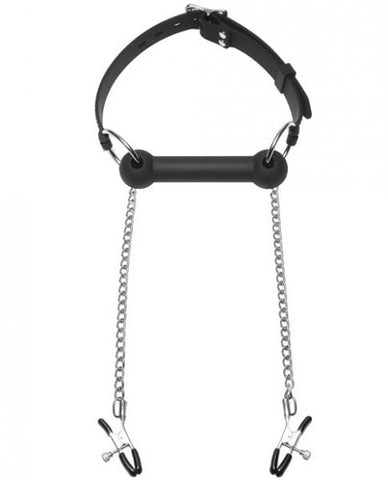 Equine Silicone Bit Gag with Nipple Clamps