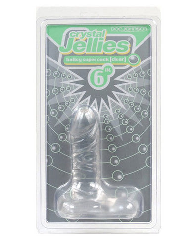 Crystal jelly 6in ballsy super cock clear