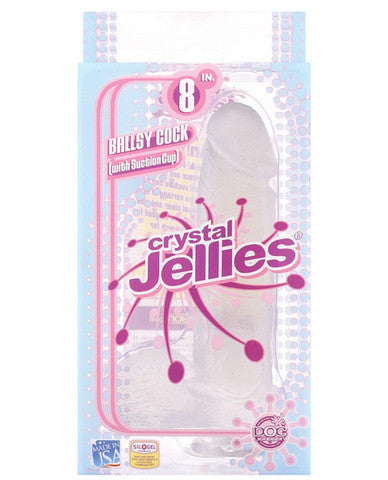 8in crystal jelly ballsy cock - clear