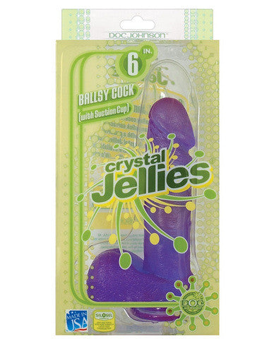 Crystal jellies 6in ballsy cock - purple