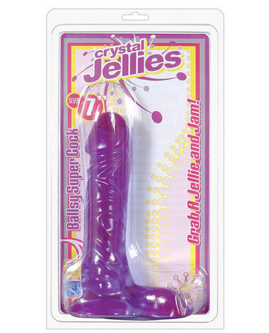 Crystal jellies 7in ballsy super cock - purple