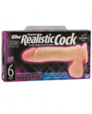 UR3 Vibrating Realistic 6in Cock - White