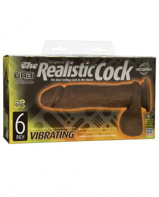 Ur3 vibrating realistic 6in cock - black