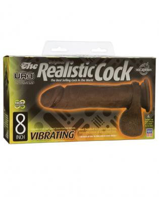 Ur3 vibrating realistic 8in cock - black
