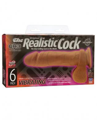 Ur3 vibrating realistic 6in cock - brown