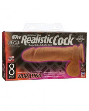 Ur3 vibrating realistic 8in cock - brown