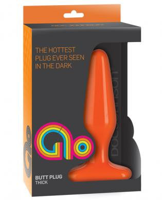 Glo thick anal plug - orange