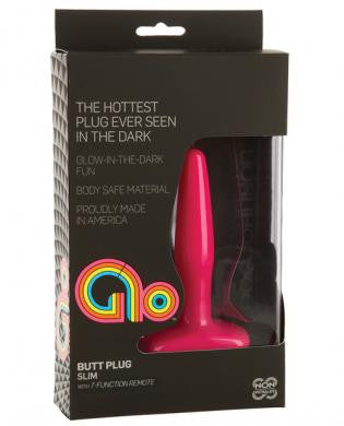 Glo vibrating slim anal plug - pink
