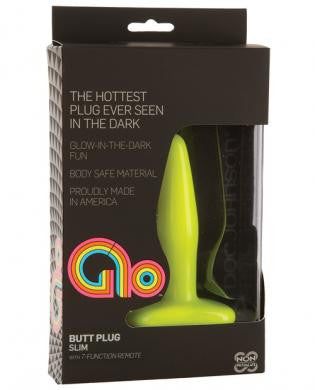 Glo vibrating slim anal plug - yellow