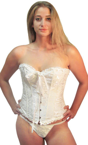 Womens Bridal White Shaper Valentine Corset Top