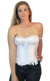 Bridal White Ruffled Lace Womens Party Corset Top