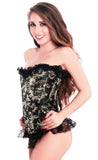 Designer Overbust Black Brocade Party Corset Top