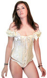 Classic Bridal White Steel Boned Embroidered Corset Top