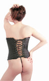 Elegant Black Embroidered Steel Busk Corset Top