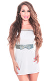 Elegant Metallic White Valentine Day Party Tube Dress