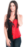 Sweet Valentine Red Black Zipper Corset Top